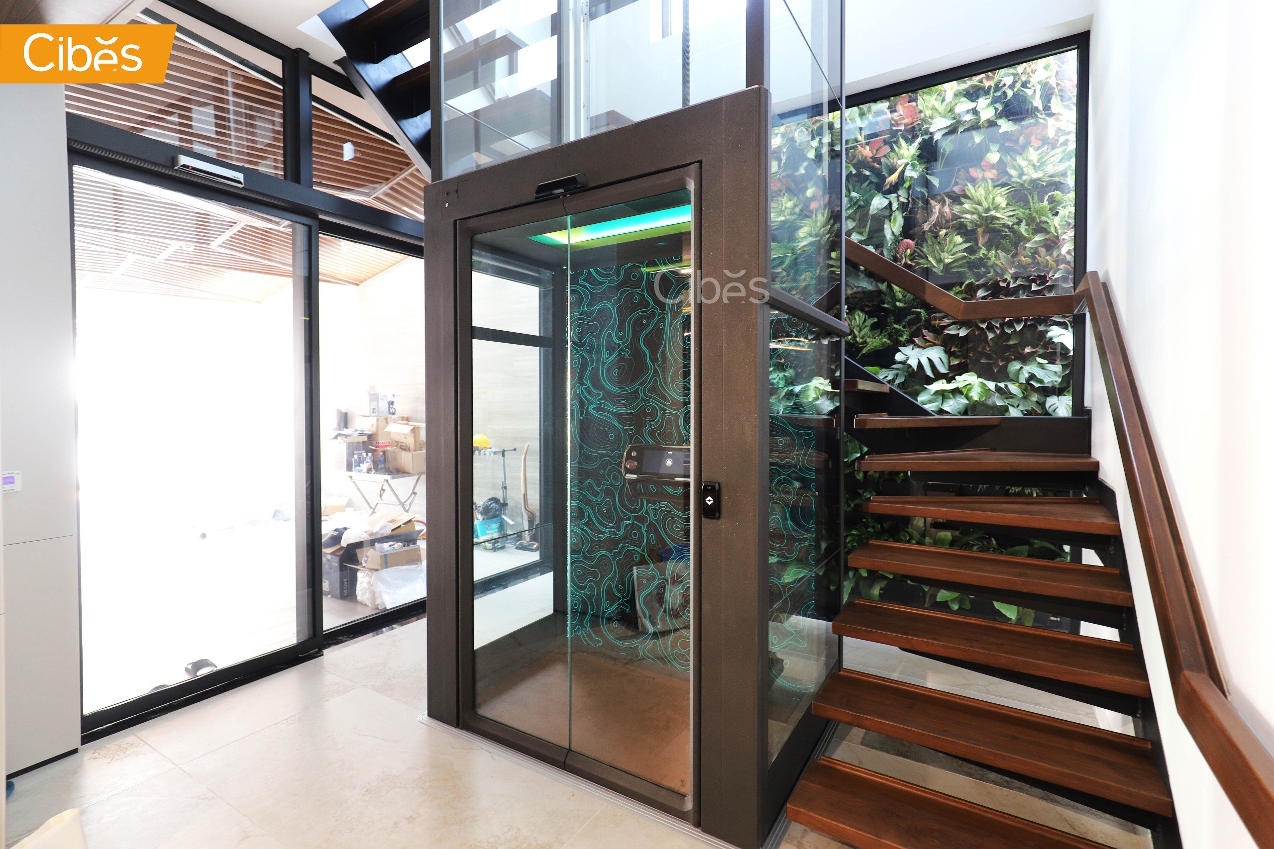 Khu biệt thự Đồi Ngọc Tước II, TP. Vũng Tàu - Cibes Voyager V90 Galaxy lắp đặt giữa thiết kế cầu thang bay hiện đại