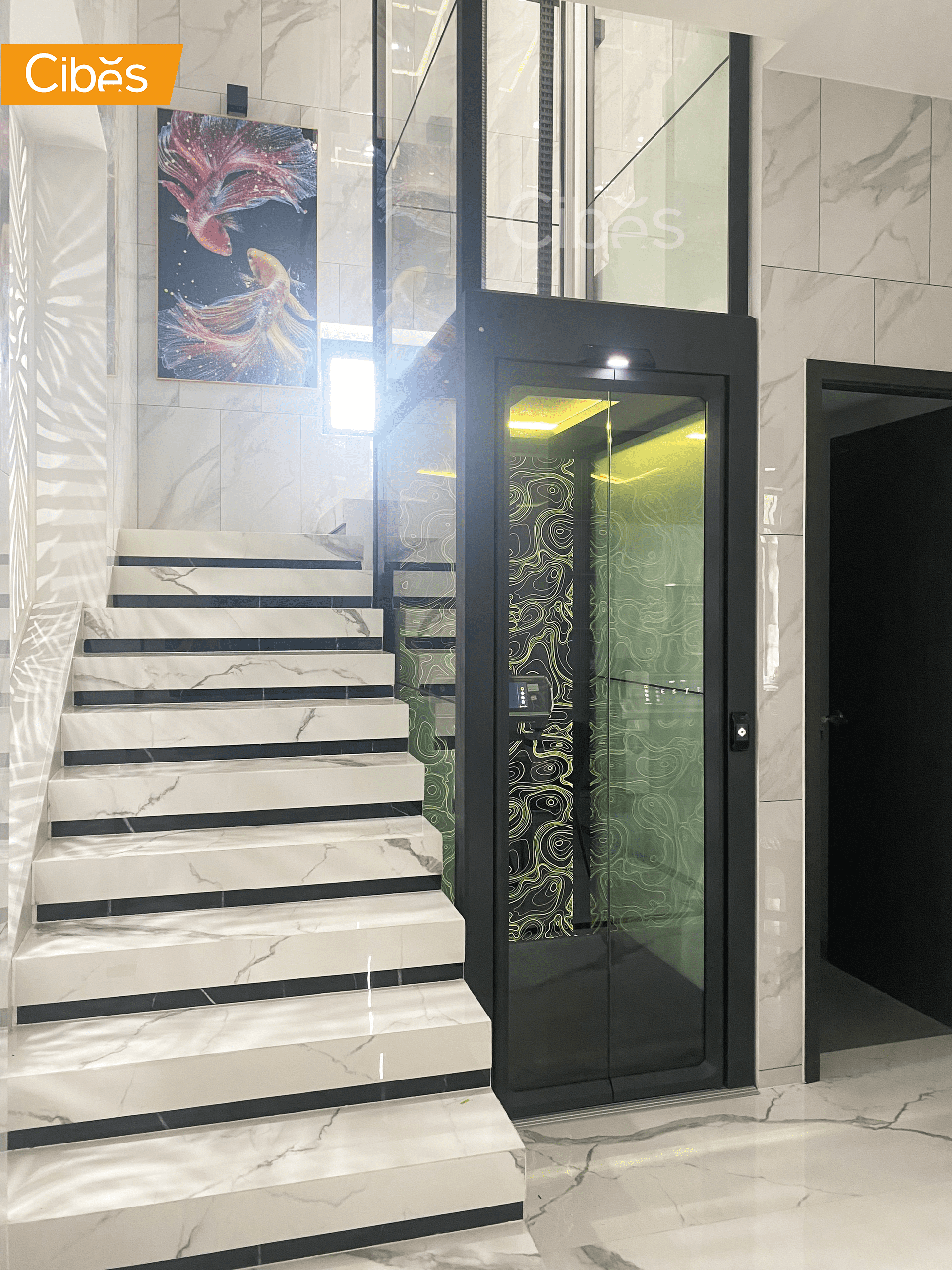 TPHCM - Cibes Voyager V90 Galaxy - Vừa vặn giữa thang bộ hẹp