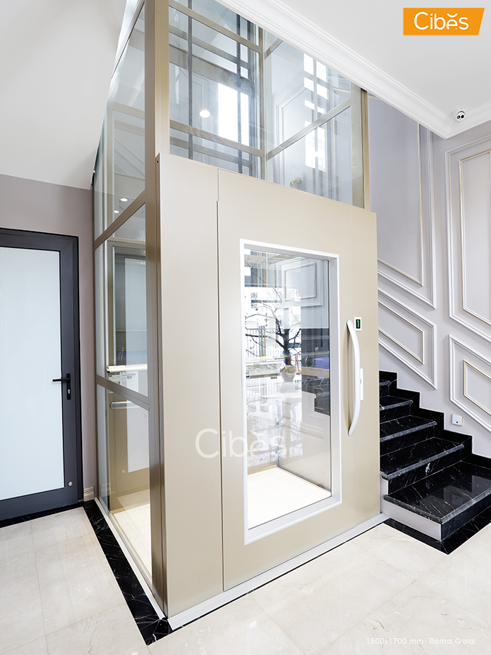 Thang máy mặt kính trong suốt giúp thang máy Cibes